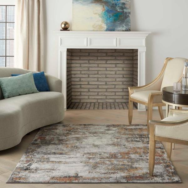 Nourison TANGRA TNR03 GREY/MULTICOLOR AREA RUG