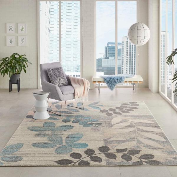 Nourison TRANQUIL TRA01 IVORY/LIGHT BLUE AREA RUG