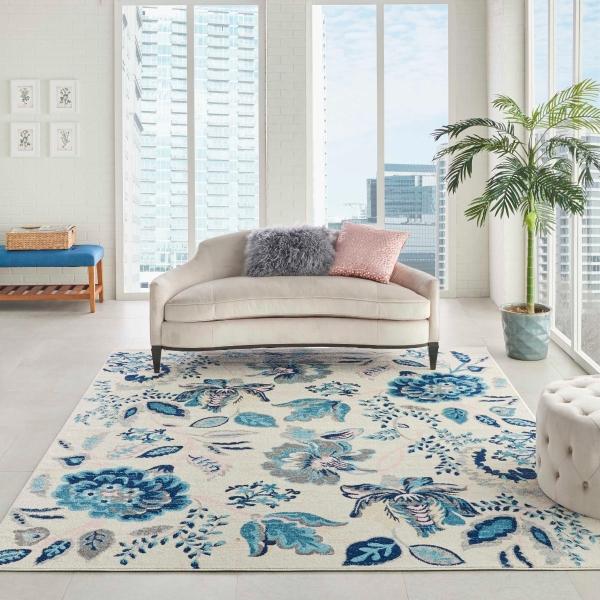 Nourison TRANQUIL TRA02 IVORY/LIGHT BLUE AREA RUG
