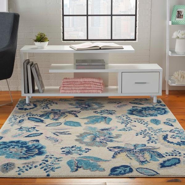 Nourison TRANQUIL TRA02 IVORY/LIGHT BLUE AREA RUG