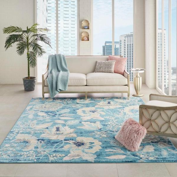 Nourison TRANQUIL TRA02 TURQUOISE AREA RUG