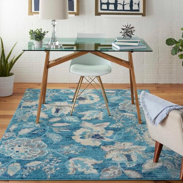 Nourison TRANQUIL TRA02 TURQUOISE AREA RUG