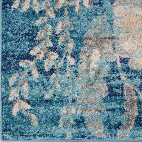 nourison TRANQUIL TRA02 TURQUOISE AREA RUG