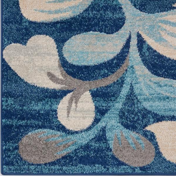 nourison TRANQUIL TRA03 NAVY AREA RUG