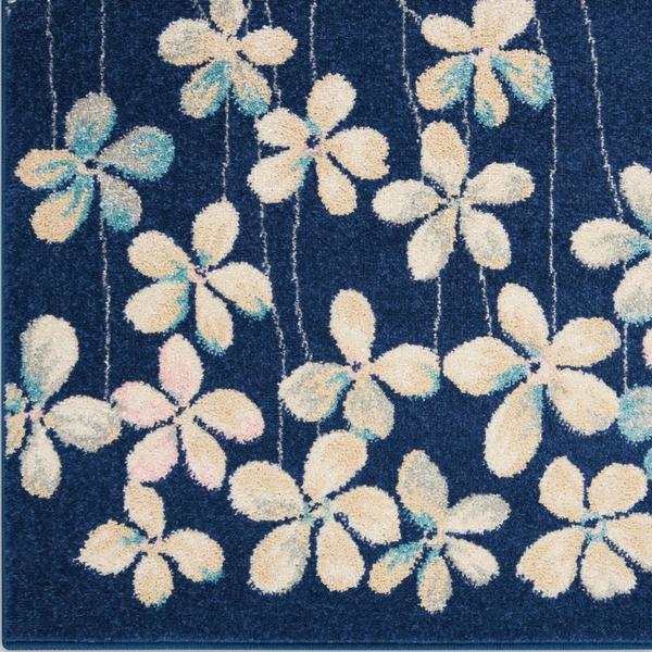 nourison TRANQUIL TRA04 NAVY AREA RUG