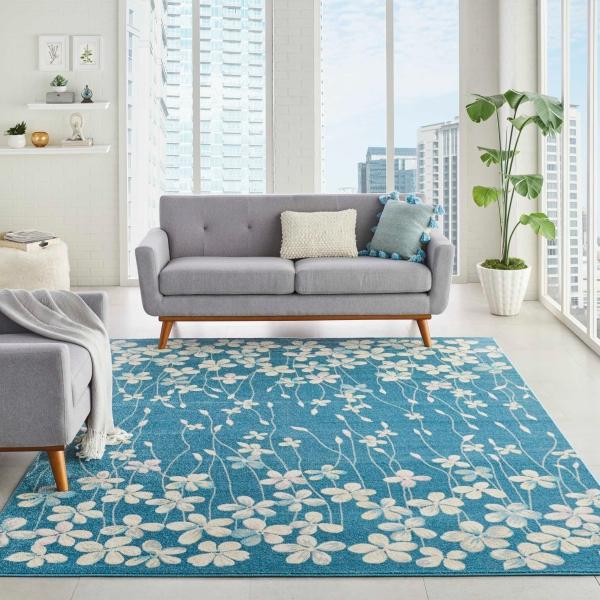 Nourison TRANQUIL TRA04 TURQUOISE AREA RUG