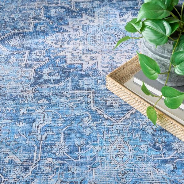 Nourison Nourison Washables Blue Indoor Only Persian Rug NWB15