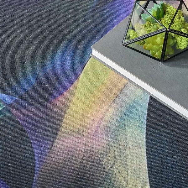 Nourison Nourison Washables Blue Multicolor Indoor Only Abstract Rug NWB16