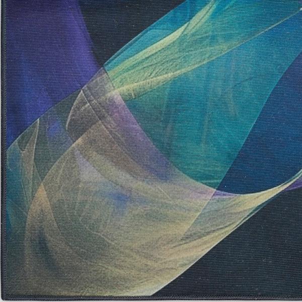 Nourison Nourison Washables Blue Multicolor Indoor Only Abstract Rug NWB16