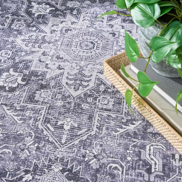 Nourison Nourison Washables Charcoal Grey Indoor Only Persian Rug NWB15
