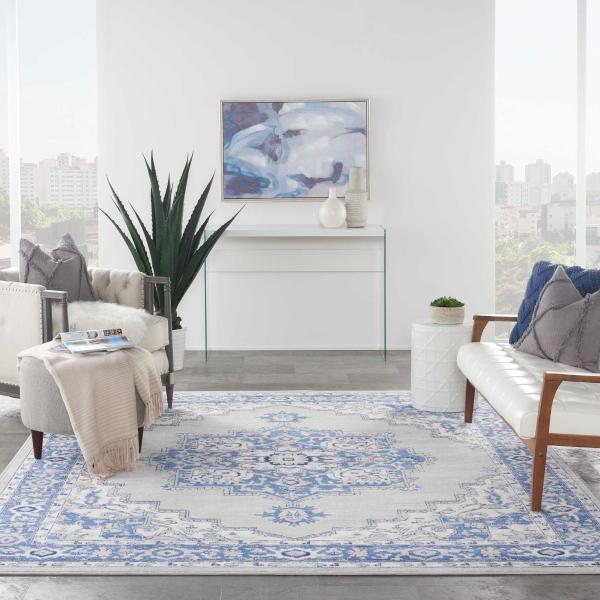 Nourison WHIMSICLE WHS03 GREY BLUE AREA RUG
