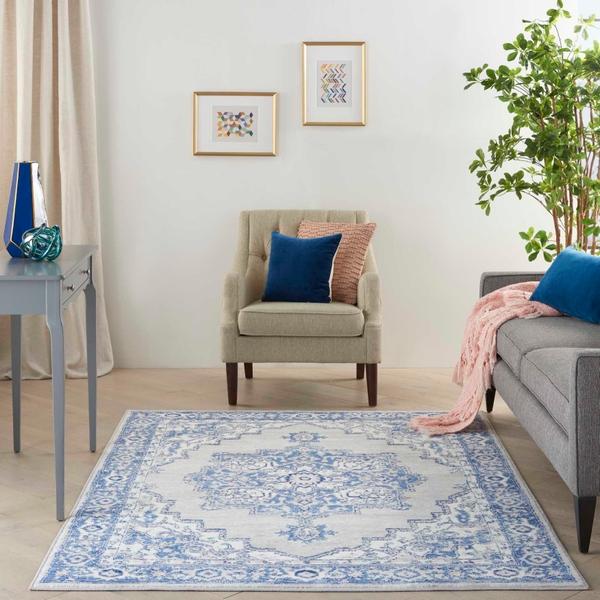 Nourison WHIMSICLE WHS03 GREY BLUE AREA RUG