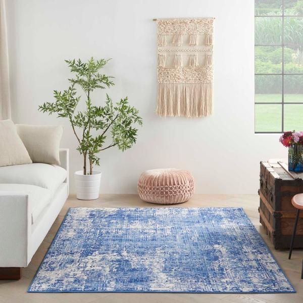 Nourison WHIMSICLE WHS08 BLUE IVORY AREA RUG