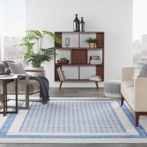 Nourison WHIMSICLE WHS13 IVORY BLUE AREA RUG
