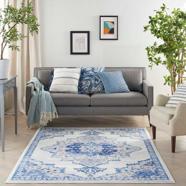 Nourison WHIMSICLE WHS14 IVORY BLUE AREA RUG