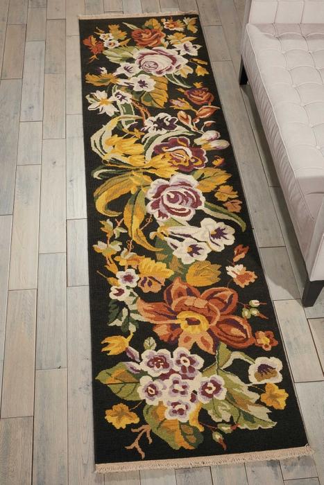 Nourison Nourmak Encore Black Indoor Only Floral Rug NOE02