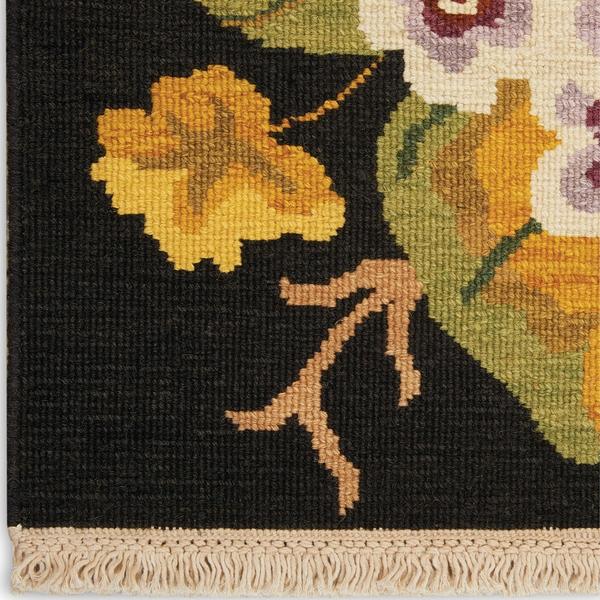 nourison Nourmak Encore Black Indoor only Floral Rug NOE02