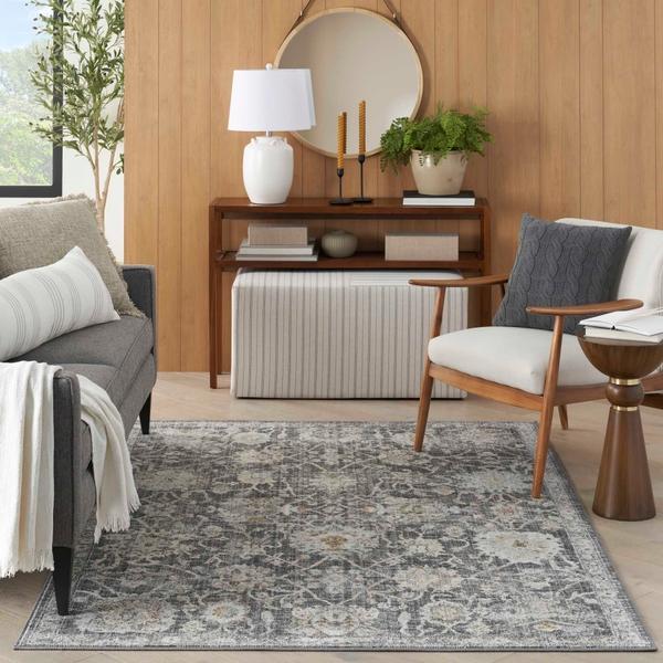 Nourison Oushak Home Charcoal Indoor Only Persian Rug OUS01 Home