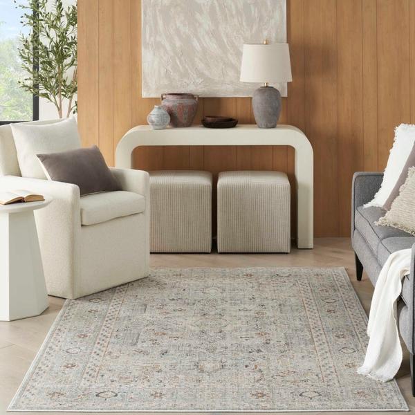 Nourison Oushak Home Light Grey Indoor Only Persian Rug OUS02 Home