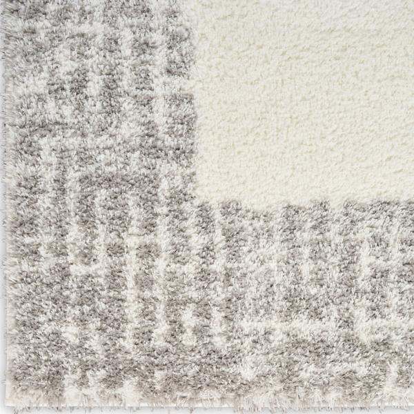 nourison Pacific Shag Ivory Grey Indoor only Solid Rug PCS02