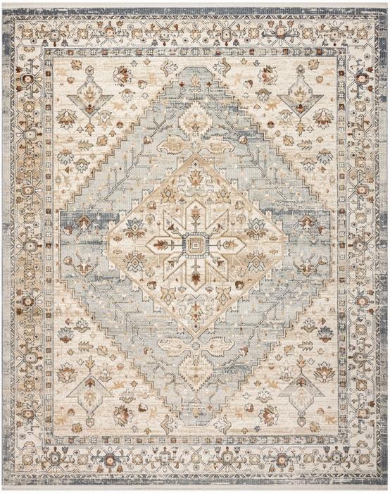 Nourison Pardis Blue Taupe Indoor Only Persian Rug PRD02