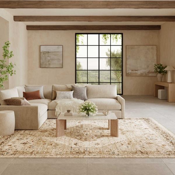 Nourison Pardis Ivory Taupe Indoor Only Persian Rug PRD02