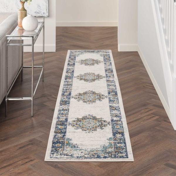 Nourison Passion Vintage Faded Persian Blue Rug PSN03 Home