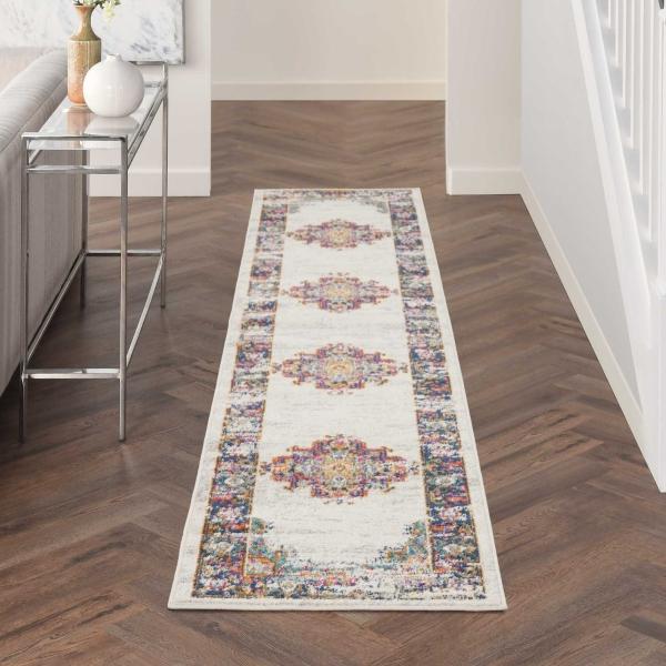 Nourison Passion Vintage Faded Persian Ivory/Blue Rug PSN03 Home