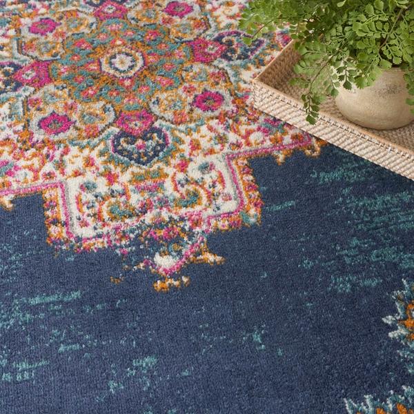 Nourison Passion Vintage Faded Persian Navy Rug PSN03 Home