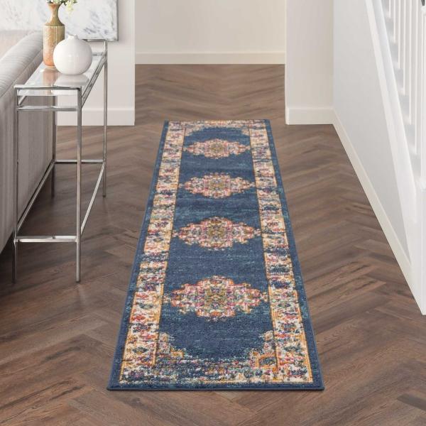 Nourison Passion Vintage Faded Persian Navy Rug PSN03 Home