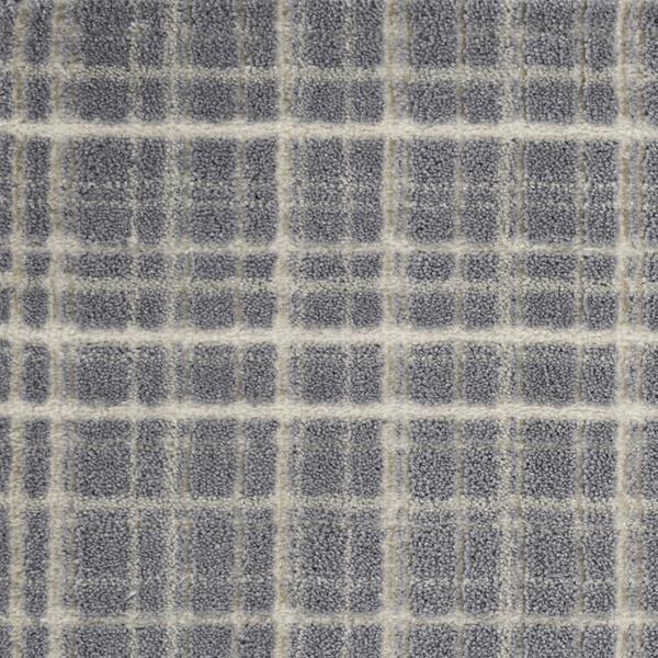 nourison PERSPECTIVES PLAID PLDPR BLUE/IVORY BROADLOOM CARPET