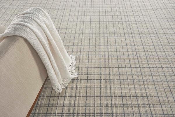Nourison PERSPECTIVES PLAID PLDPR IVORY BLUE BROADLOOM CARPET