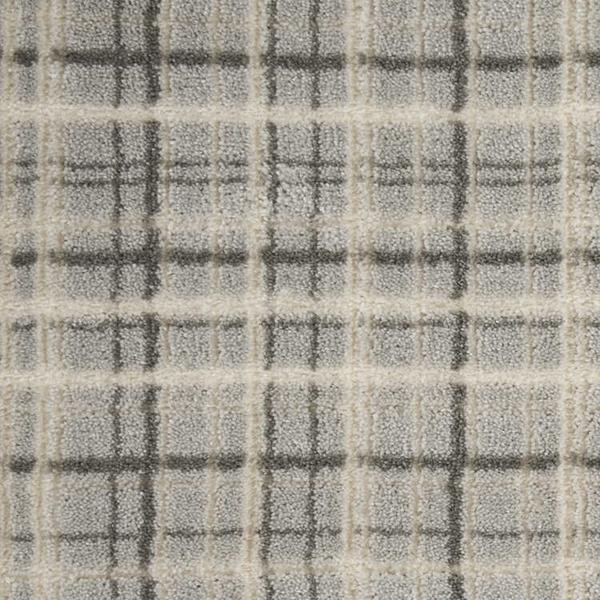 nourison PERSPECTIVES PLAID PLDPR SILVER/IVORY BROADLOOM CARPET