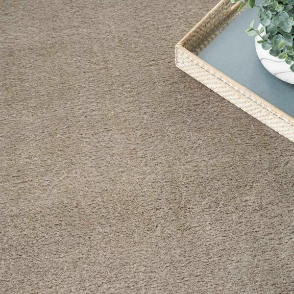 Nourison Plush Cloud Taupe Indoor Only Solid Rug PLC01 Home