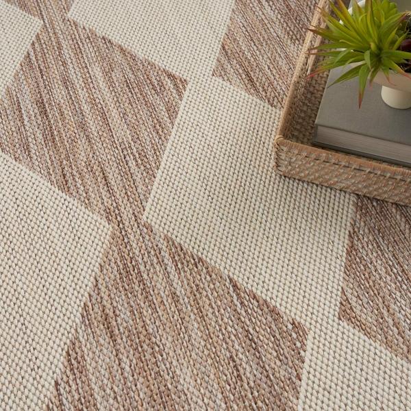 Nourison Positano Beige Indoor/Outdoor Geometric Rug POS04 Home