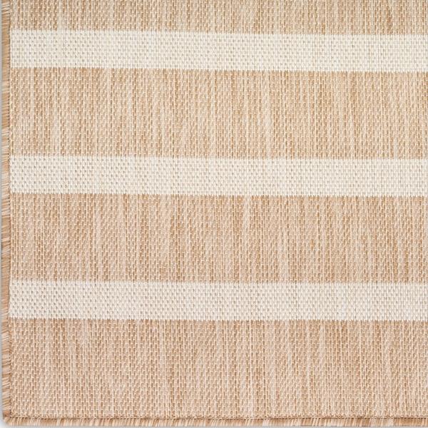 Nourison Positano Beige Ivory Indoor/Outdoor Striped Rug POS03 Home