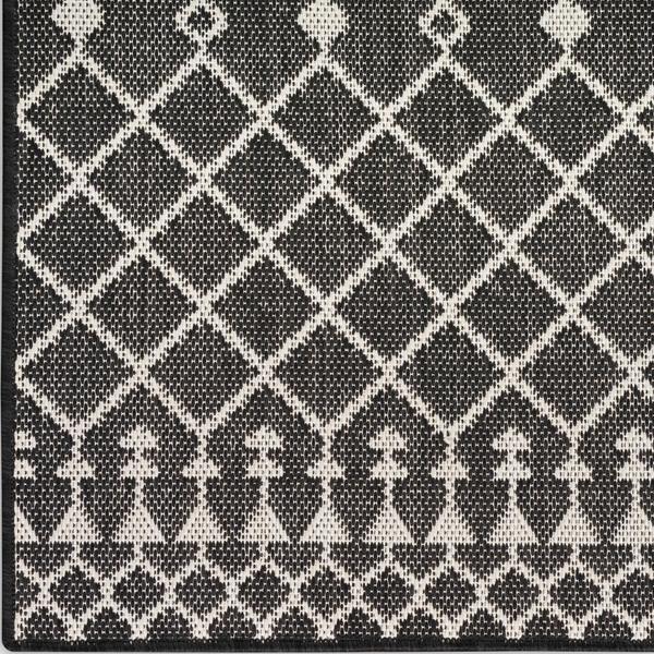Nourison Positano Black Indoo/Outdoor Moroccan Rug POS02 Home