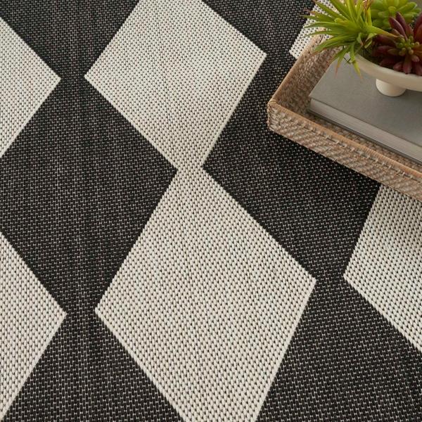 Nourison Positano Black Indoor/Outdoor Geometric Rug POS04 Home