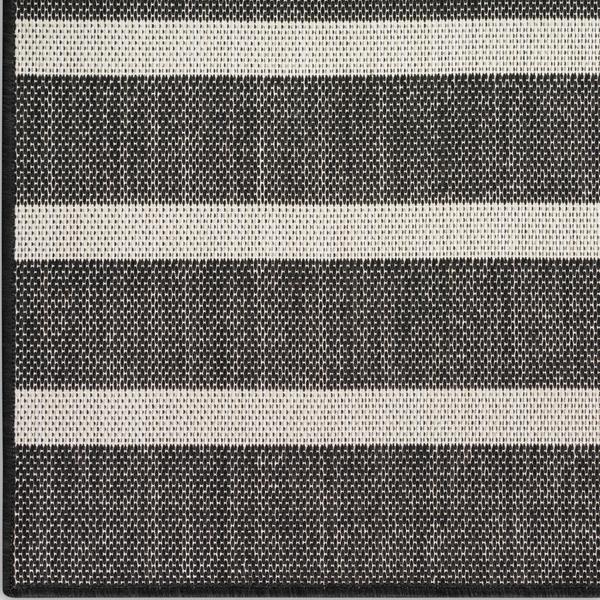 Nourison Positano Black Ivory Indoor/Outdoor Striped Rug POS03 Home