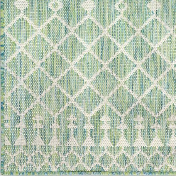Nourison Positano Blue Green Indoo/Outdoor Moroccan Rug POS02 Home