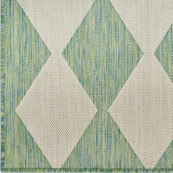 nourison Positano Blue Green Indoor/Outdoor Geometric Rug POS04 Home