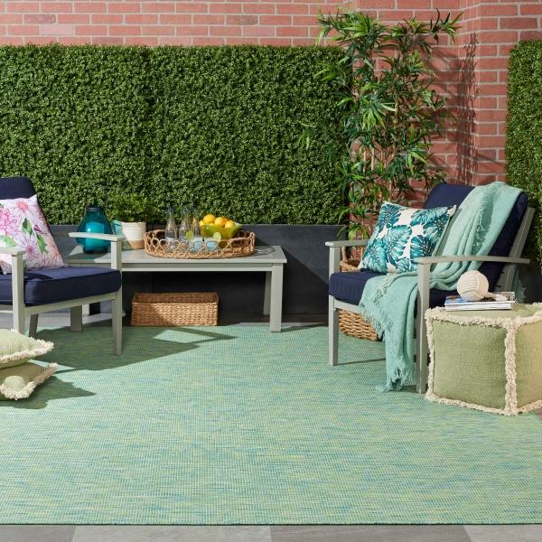 Nourison Positano Blue/Green Outdoor Rug POS01 Home