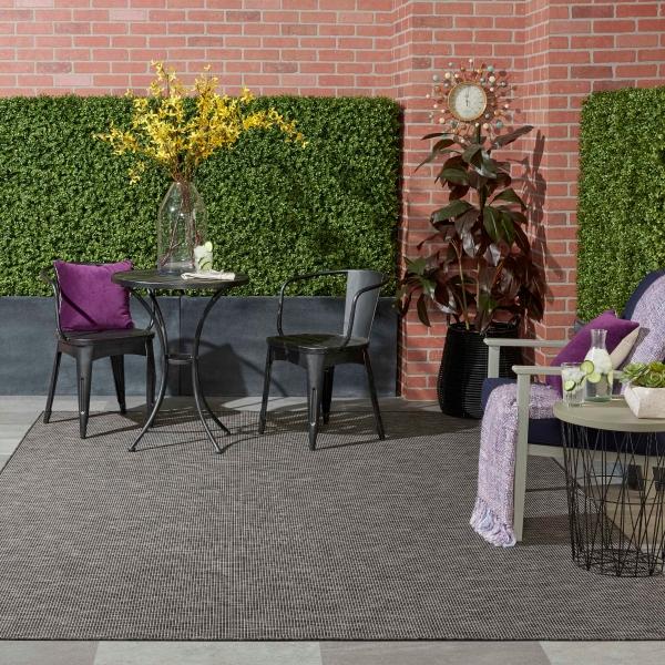 Nourison Positano Charcoal Grey Outdoor Rug POS01 Home