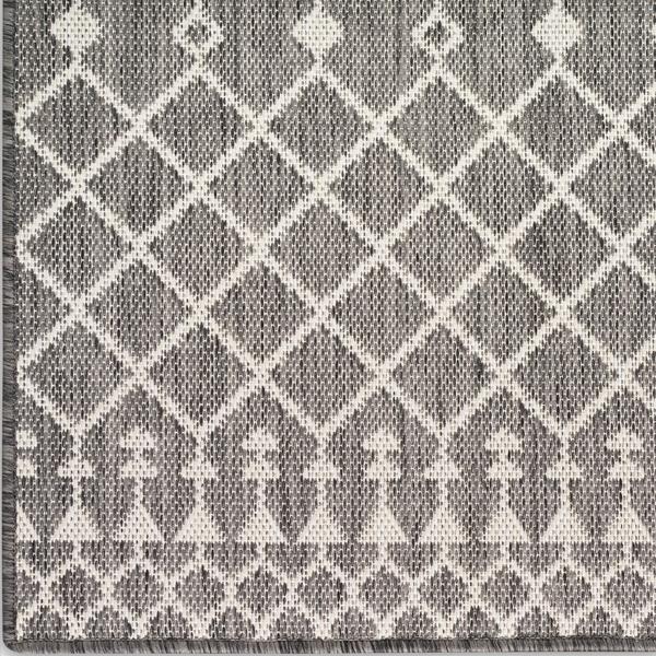 Nourison Positano Charcoal Indoo/Outdoor Moroccan Rug POS02 Home