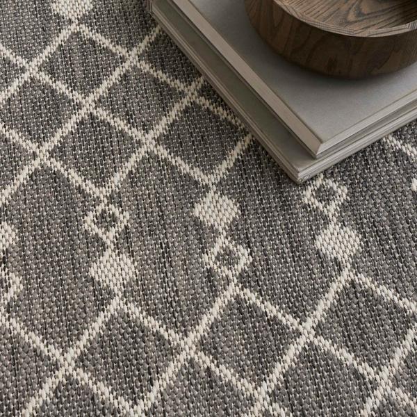 Nourison Positano Charcoal Indoo/Outdoor Moroccan Rug POS02 Home