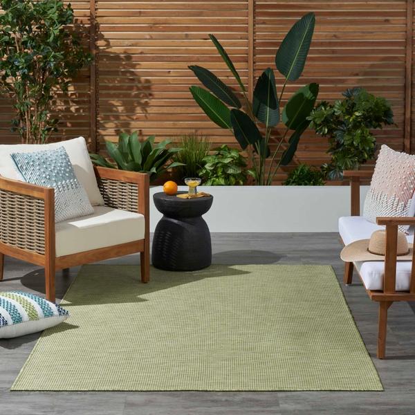 Nourison Positano Green Indoor/Outdoor Solid Rug POS01 Home