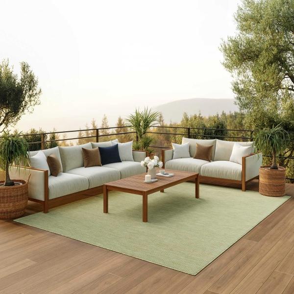 nourison Positano Green Indoor/Outdoor Solid Rug POS01 Home