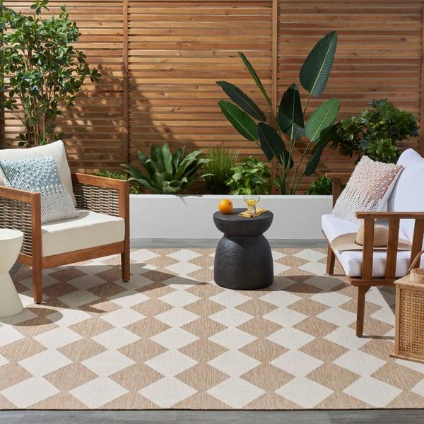 Nourison Positano Jute Indoor/Outdoor Geometric Rug POS04 Home