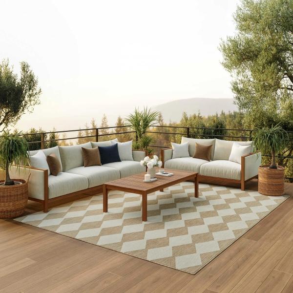 nourison Positano Jute Indoor/Outdoor Geometric Rug POS04 Home