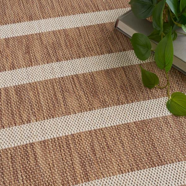 Nourison Positano Jute Ivory Indoor/Outdoor Striped Rug POS03 Home